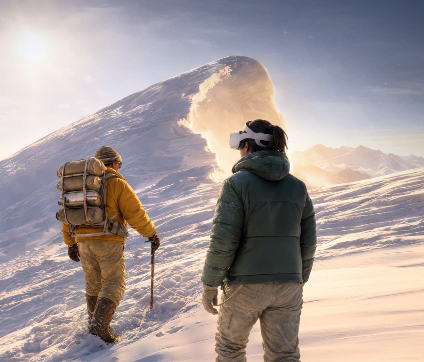Visuel de l'expérience VR d'Eclipso, sur les pentes himalayennes